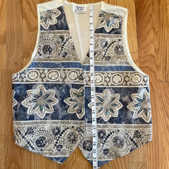 Vintage Melissa Robyn Tapestry Western Cottagecore Button Front Vest - Picture 9 of 10